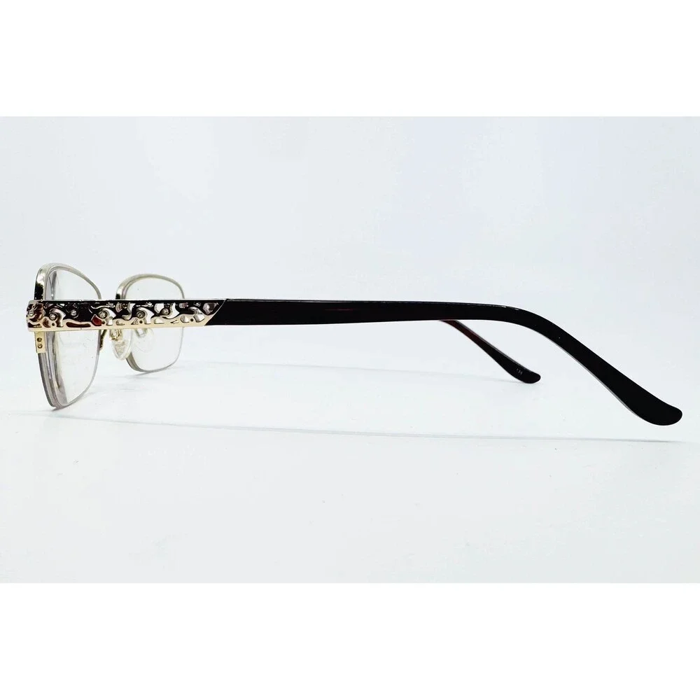 Sophia Loren Beau Rivage 63 Eyeglasses Womens Gold Half Rim Filigree 50-18-135
